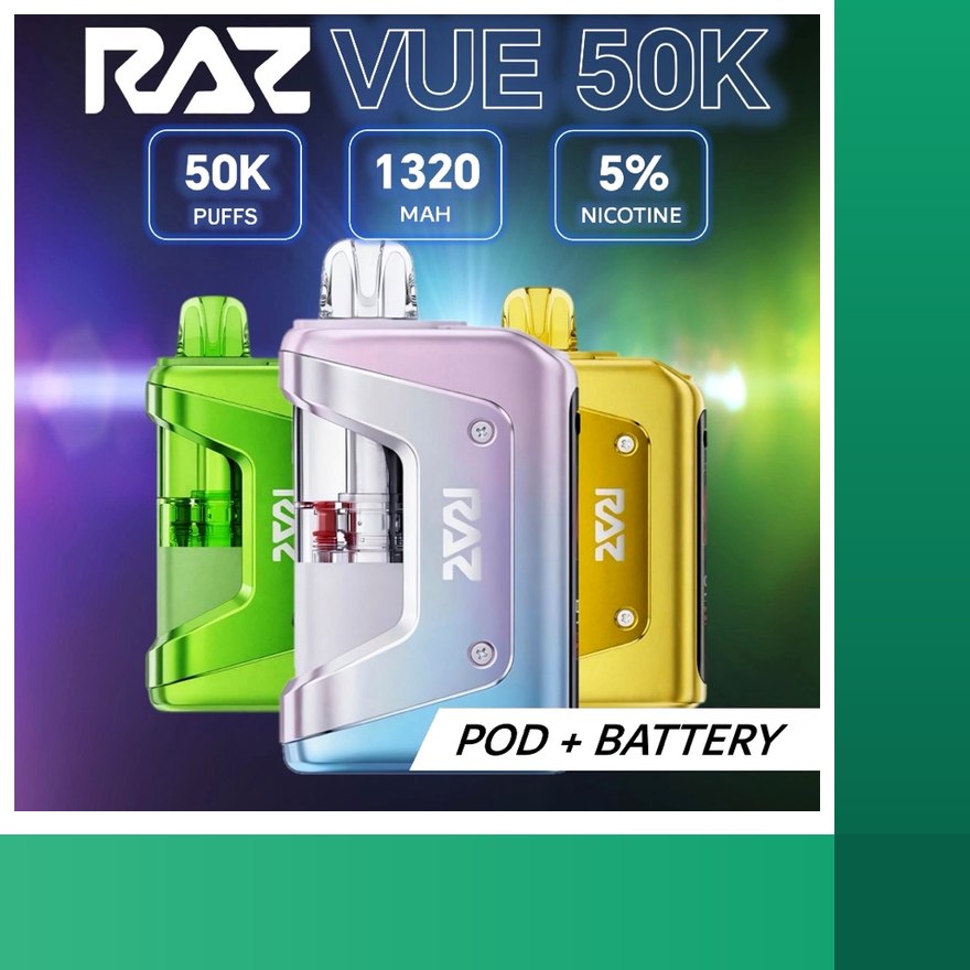 RAZ VUE 50K kit with detachable battery base and pod